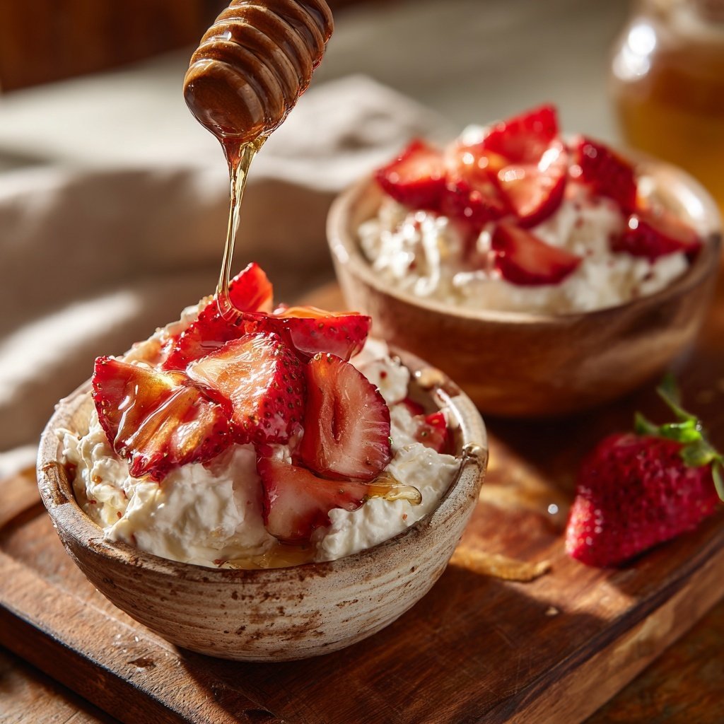 Strawberry Cottage Cheese Bowls