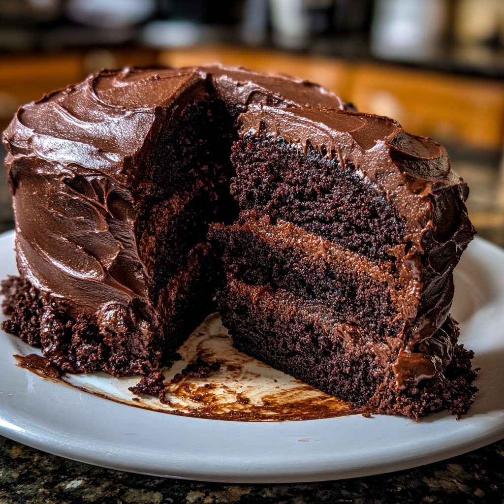 Rich Chocolate Cake With Chocolate Buttercream