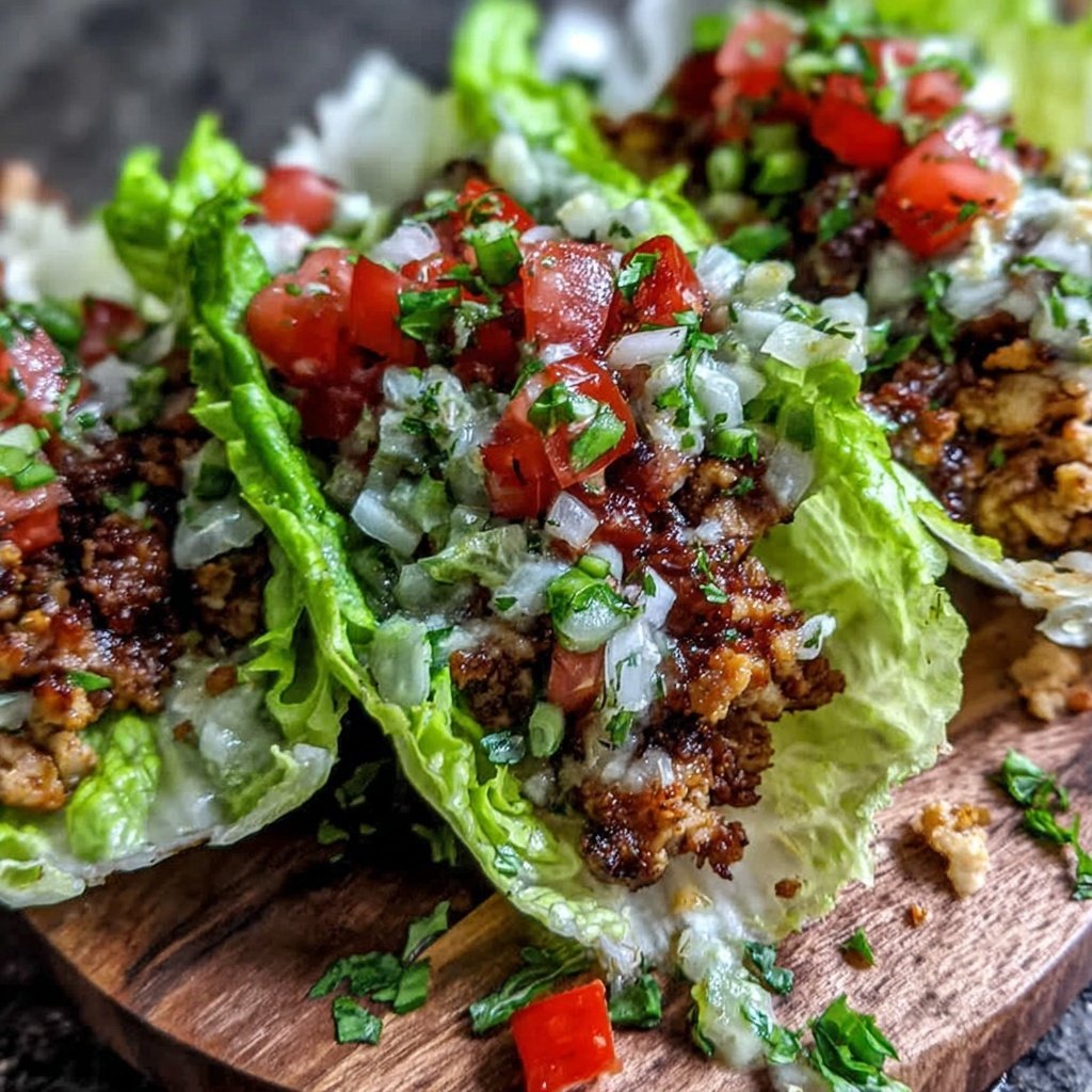 Ground Chicken Taco Lettuce Wraps