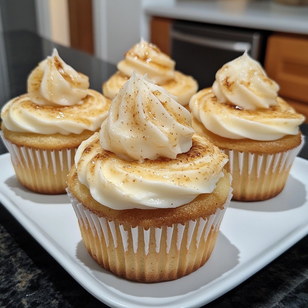 Vanilla Bean Crème Brûlée Cheesecake Cupcakes