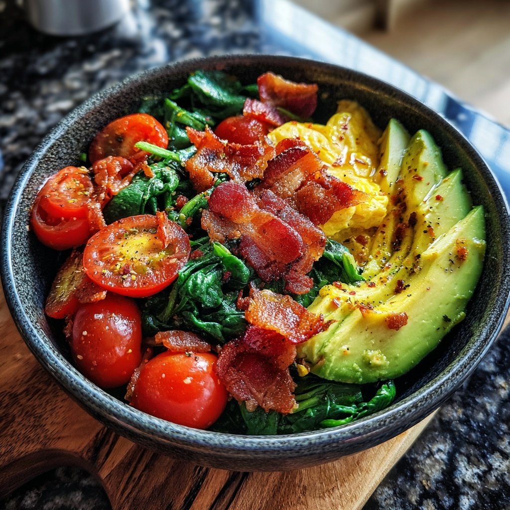 Keto Breakfast Bowl With Avocado