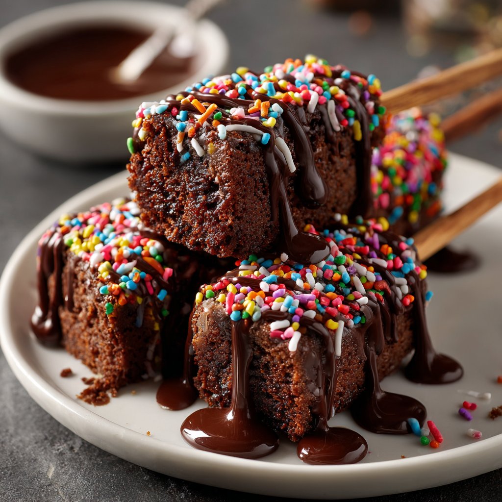 Super Bowl Desserts Brownie Skewers